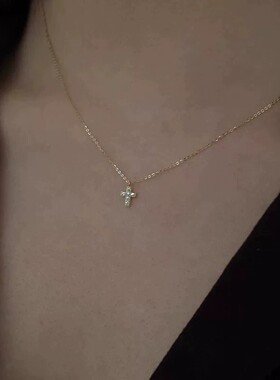 日系cherrykokos925银迷你镶钻项链女精致百搭设计小众纤细精致
