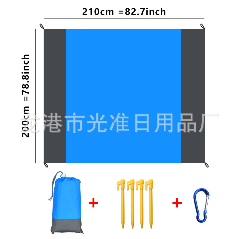 沙滩地垫现货picnic mat户外露营防水防潮口袋可折叠便携草坪野餐 - 图0