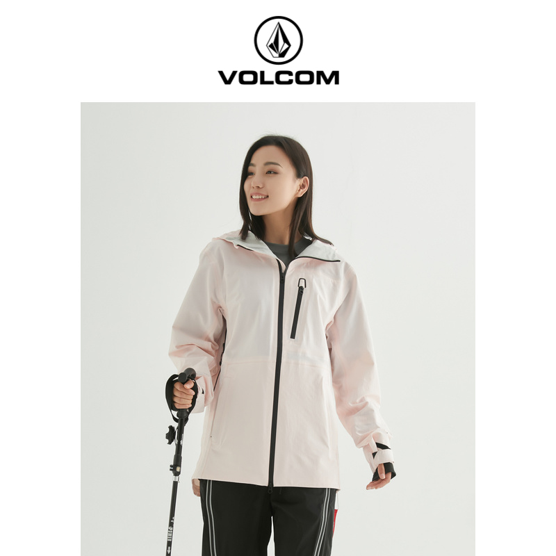 VOLCOM钻石户外登山服硬壳冲锋衣款式外套春新款情侣防水防风夹克-图0