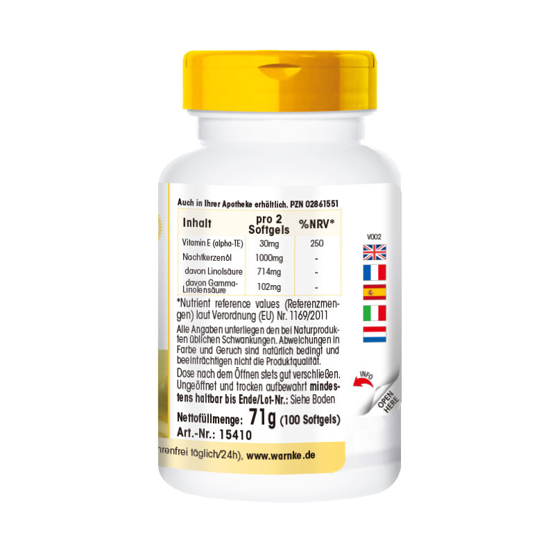 德国warnke月见草油500mg*软胶囊 warnkevitalstoffeYKL海外月见草油