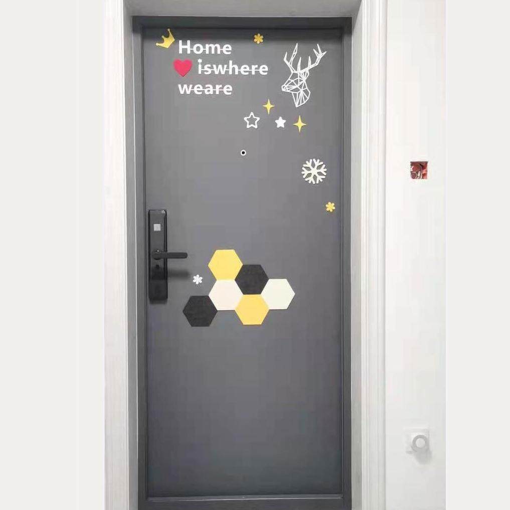 奶油风毛毡门贴自粘防盗门翻新入户门旧木门改造隔音墙贴创意装饰,淘宝优惠券,粉丝福利购,淘宝优惠卷