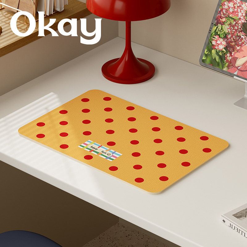 OKAY复古波点皮革餐垫防水防油可擦免洗 pvc鼠标垫杯垫碗垫隔热垫,淘宝优惠券,粉丝福利购,淘宝优惠卷