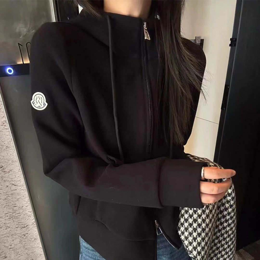 QM25M389时尚百搭连帽加绒卫衣开衫女宽松柔软舒适长袖短款外套,淘宝优惠券,粉丝福利购,淘宝优惠卷