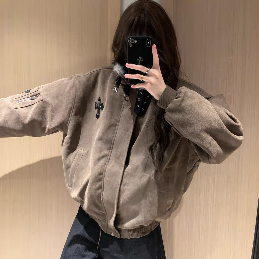 美式复古毛领棉服座山雕外套女冬季新款宽松加绒加厚情侣夹克棉衣,淘宝优惠券,粉丝福利购,淘宝优惠卷