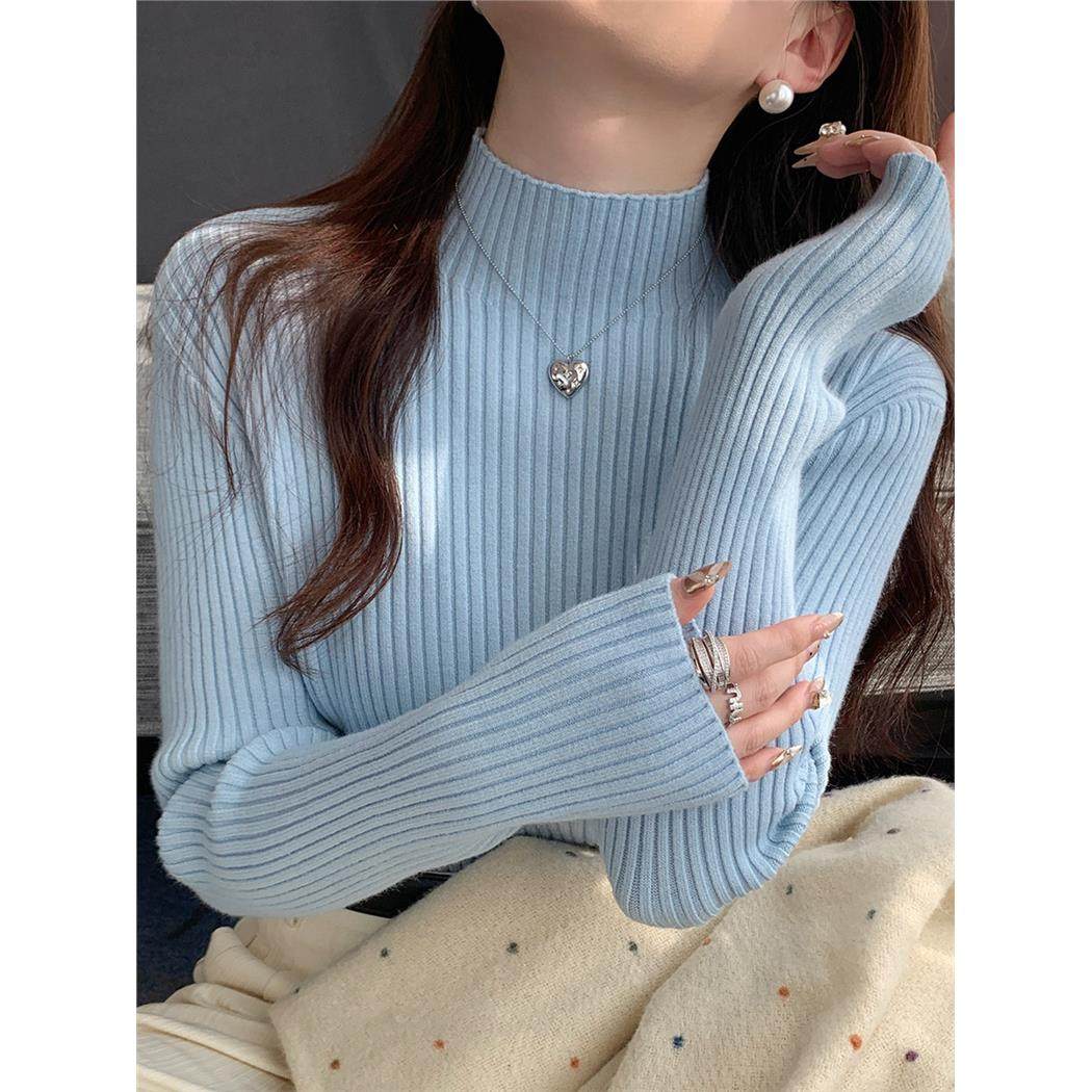 苏三三黄色毛衣女款2025新款秋冬高级感内搭半高领打底衫针织上衣,淘宝优惠券,粉丝福利购,淘宝优惠卷