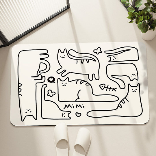 软硅藻泥吸水速干地垫卫生间门口浴室防滑脚垫厕所防摔倒踩脚地垫