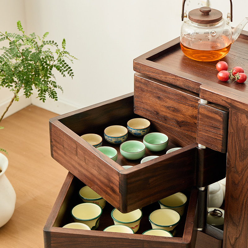 全实木老榆木胡桃色可移动茶水波比牙科柜子酒店家用民宿旋转柜子,淘宝优惠券,粉丝福利购,淘宝优惠卷