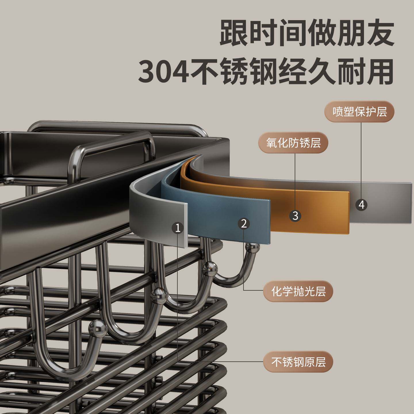 Chopstick storage box, chopstick barrel, stainless steel chopstick cage, kitchen tableware, chopstick rack, bucket, quick spoon, drain basket