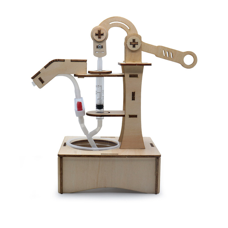 diy手工制作品杠杆压力抽水机 儿童拼装创意模型科学实验玩具材料