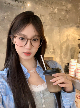 素颜韩女~茶色眼镜显脸小