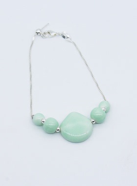 景德镇豆影青釉陶瓷手链