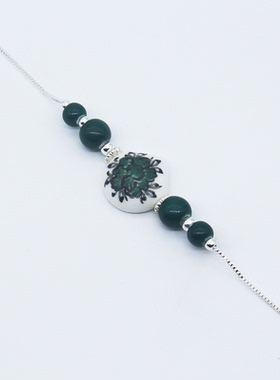 景德镇釉下彩手绘牡丹花陶瓷手链