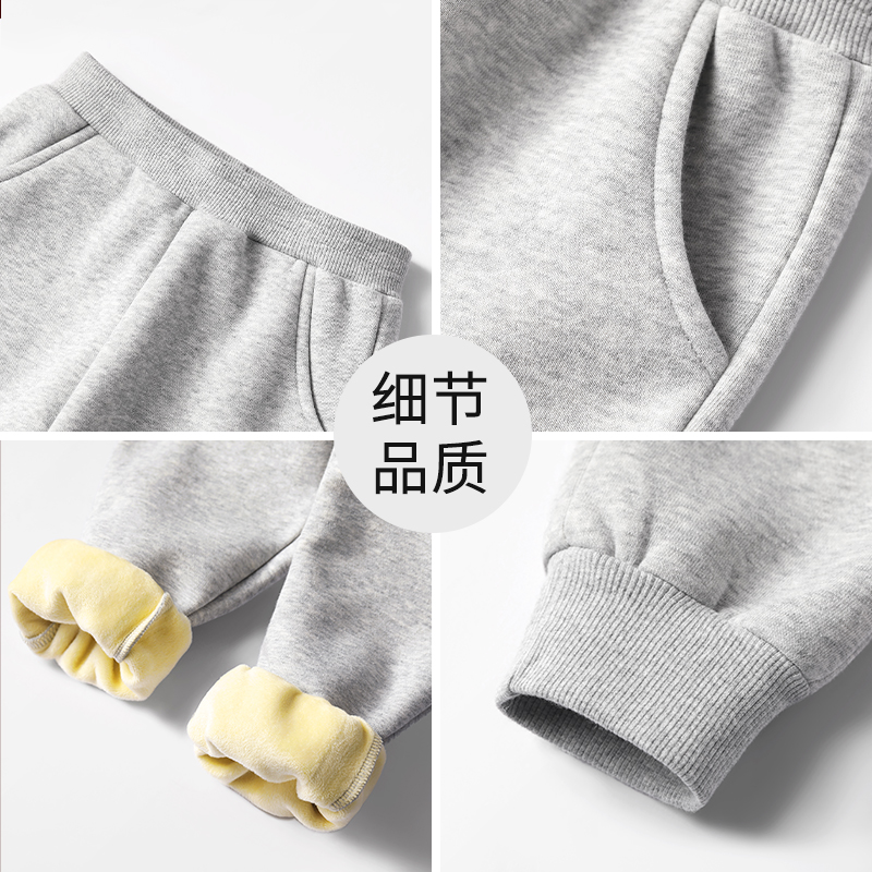 史努比男童秋冬套装儿童运动服宝宝加绒卫衣冬装新款洋气婴儿童装