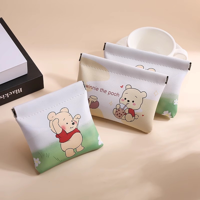 弹片化妆包印花便携口红包维尼收纳袋小随身迷你包包小包自动闭合,淘宝优惠券,粉丝福利购,淘宝优惠卷