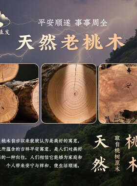 【龙虎山寻梦官方】天然桃木山鬼花钱钥匙扣雷击桃木平安好运项链