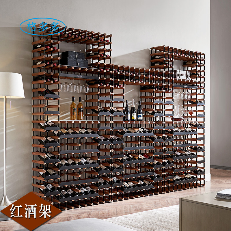格多多酒格欧式酒柜实木红酒架摆件酒架创意酒格子木质红酒瓶架子_虎窝淘