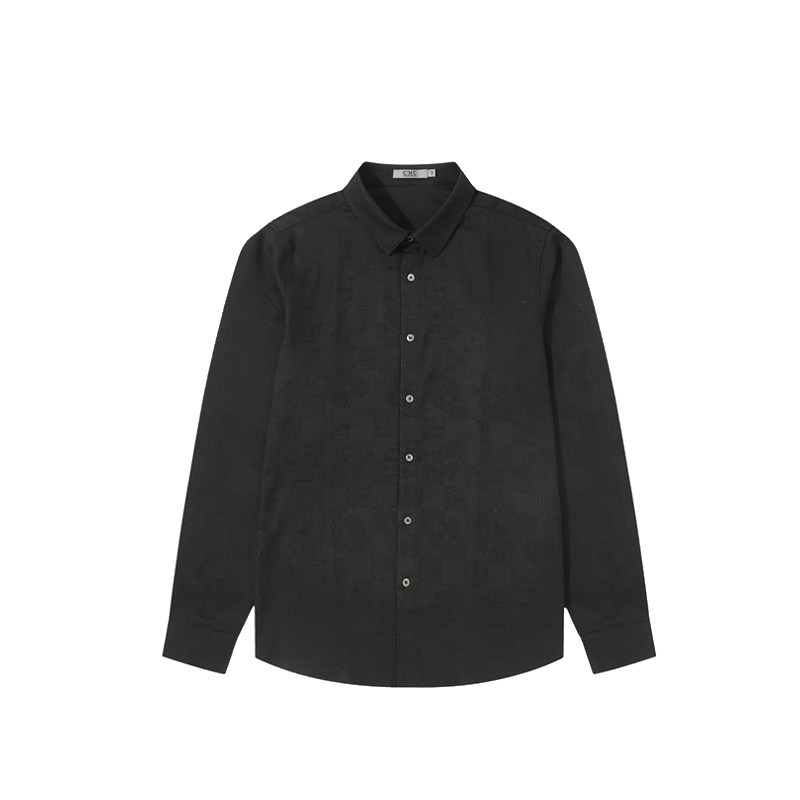 CNC男装奥莱新款轻奢纯色暗印花长袖衬衫男商务正装衬衣,淘宝优惠券,粉丝福利购,淘宝优惠卷