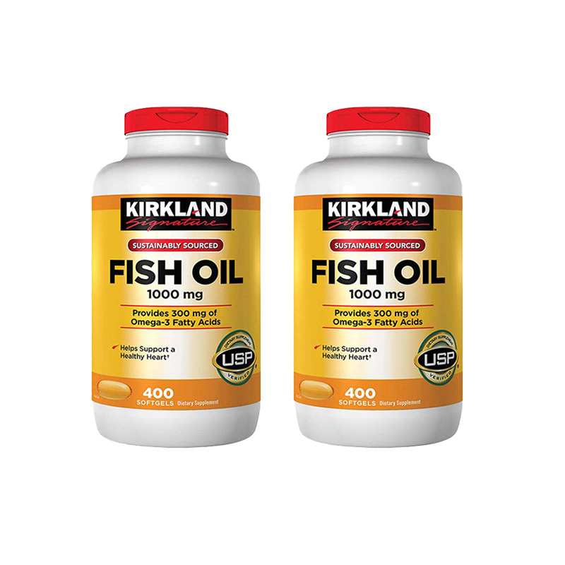 美国柯克兰Kirkland Signature深海鱼油 1000mg 400粒 富含DHA*2 - 图0
