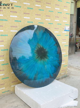 样板房圆形墙面会所眼睛彩绘壁饰