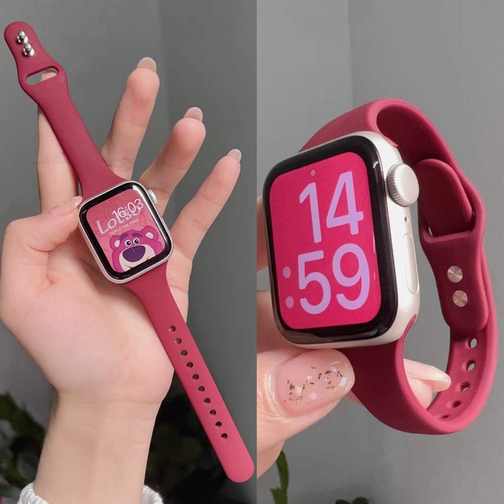 IWUJIAO适用iwatch6表带applewatch7代s8 9苹果手表腕带5/4321/se柔软38/4240/44/41mm/45mm 硅胶ultra 49mm - 图0