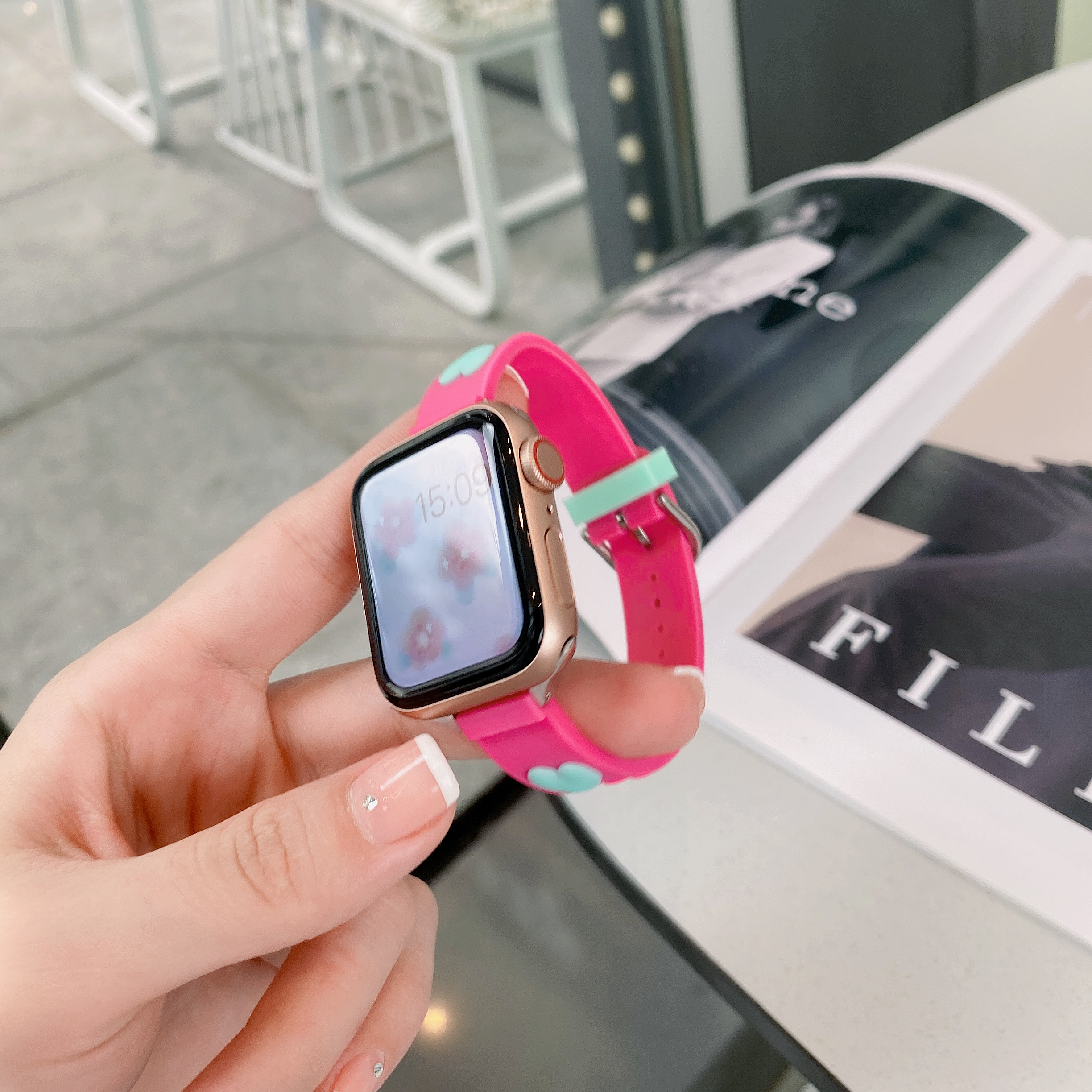 IWUJIAO适用于苹果手表表带硅胶Apple watch iwatch7654321se小众38/42mm 44/ 41mm 40 45mm s8 9 ultra 49mm - 图0