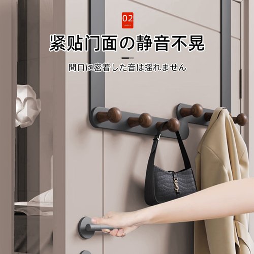 日本门后挂衣架挂钩免打孔门上门背后卧室挂衣服神器置物架卫生间 - 图1