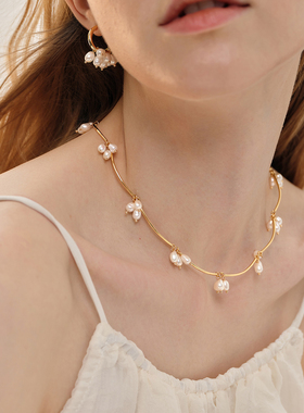 莓拉「团簇」锁骨链小众原创设计精致百搭颈链淡水珍珠项链礼物