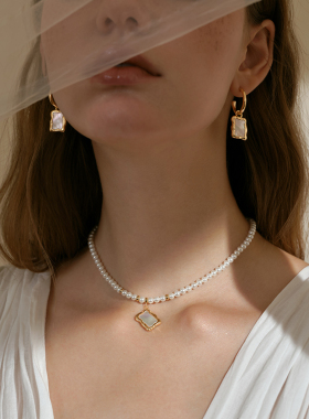 莓拉「花之羁绊」小众设计白贝母人造珍珠项链气质百搭送人礼物