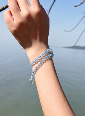 莓拉「蔚蓝海岸」双层海蓝宝手串