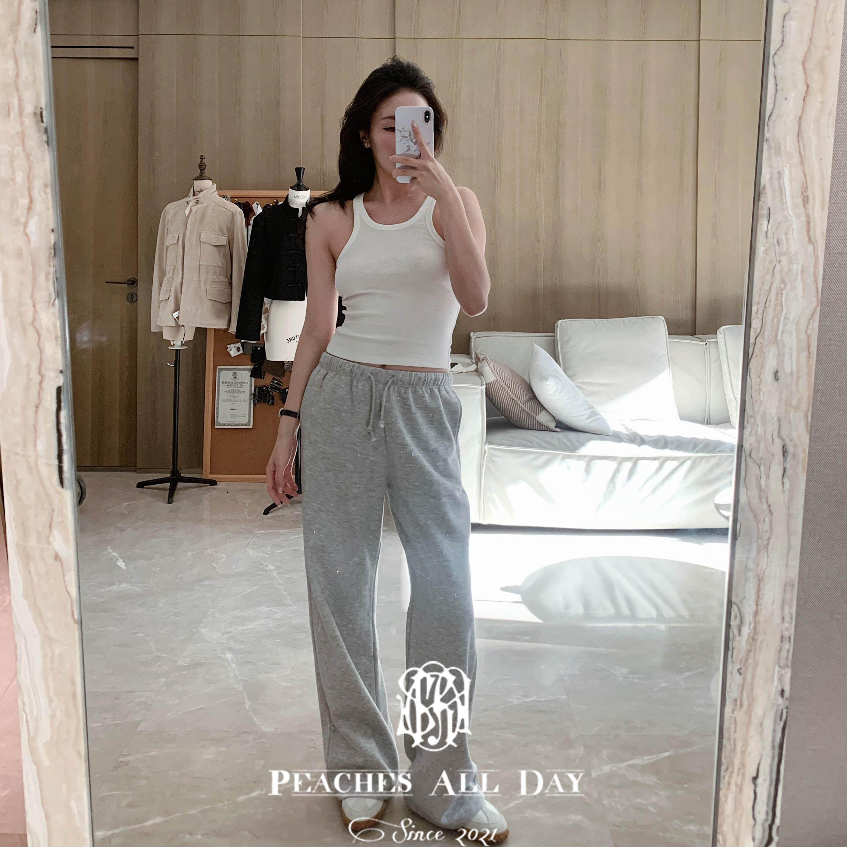 PEACHES ALL DAY D家钻钻中低腰薄绒孕妇友好百搭舒适卫裤,淘宝优惠券,粉丝福利购,淘宝优惠卷