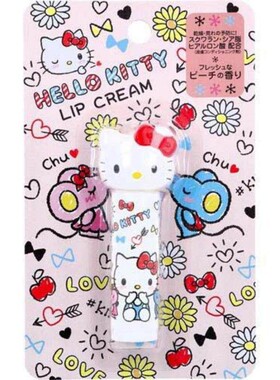 日本三丽鸥润唇膏护唇美乐蒂库洛米kitty猫儿童可爱保湿滋润蜜桃