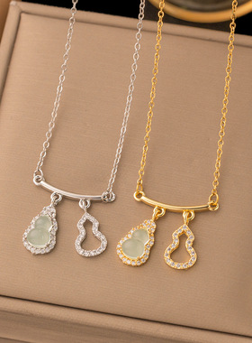 s925纯银锆石音符项链女韩国东大门夏季新款轻奢百搭锁骨链