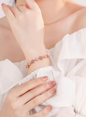 纯银四叶草手链女款轻奢小众精致手镯2025年新款520送女朋友礼物