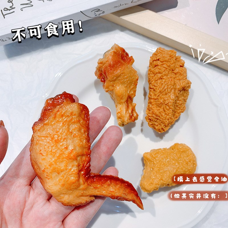 美味薯条鸡翅鸡腿头饰仿真食物发卡发夹萌潮油腻另类新款发饰品女