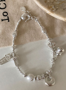 招财亮闪闪碎银盘缠手链女小众个性独特精致百搭手环手饰