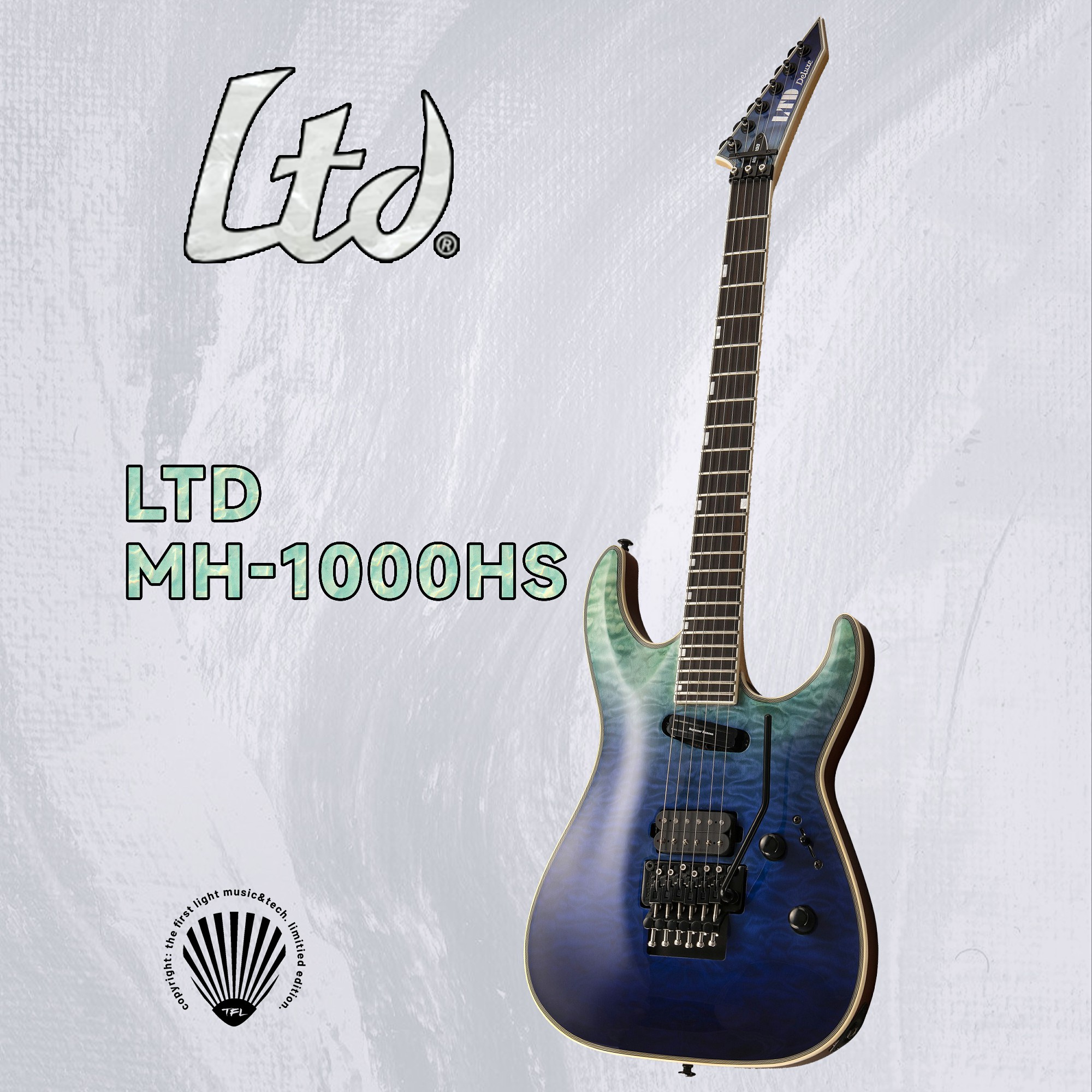 曙光音乐 ESP LTD MH1000HS FR絮纹贴面韩产大双摇电吉他-图0