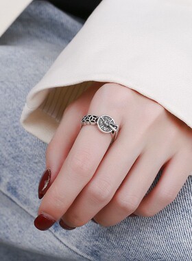 复古铜钱时来运转戒指