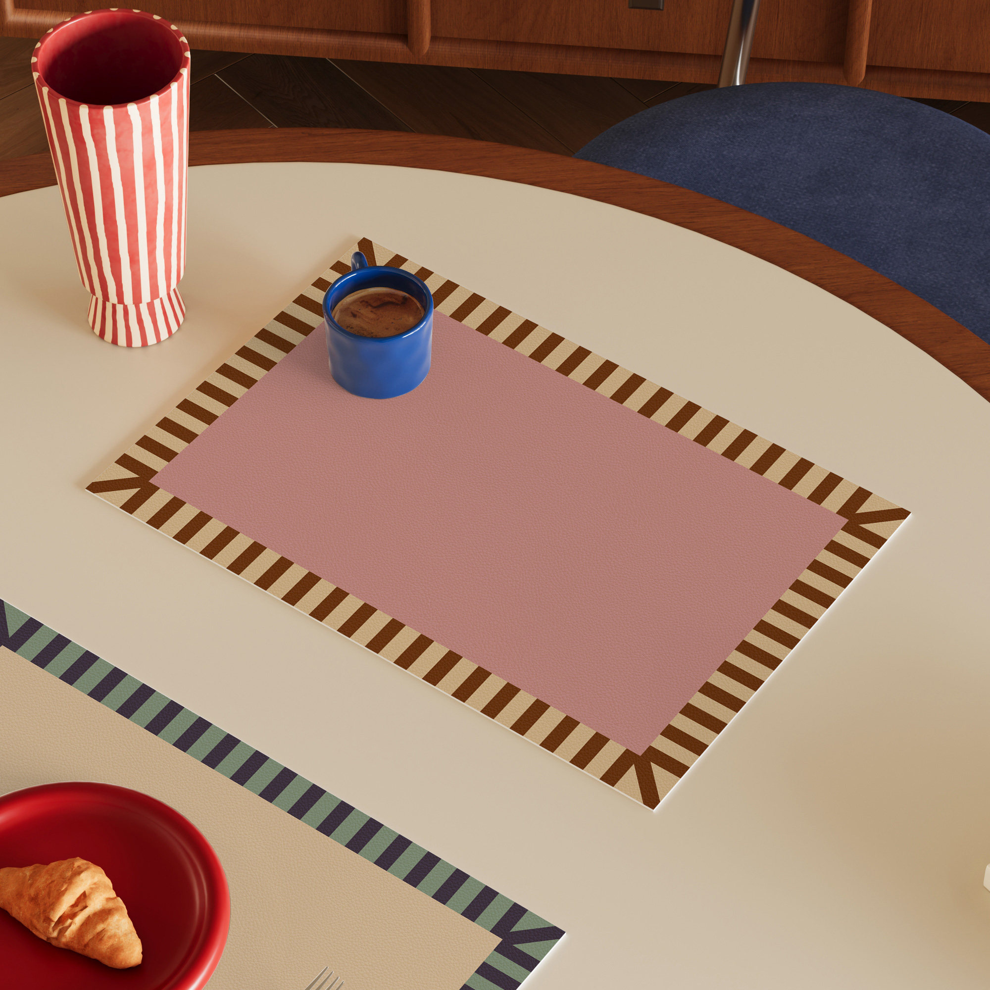 皮革餐垫包豪斯中古风防水防油防烫隔热垫免洗可擦西餐垫小块桌垫,淘宝优惠券,粉丝福利购,淘宝优惠卷