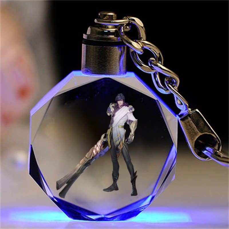 王者荣耀皮肤水晶钥匙扣书包挂件定制创意生日礼物送男女同学挂饰