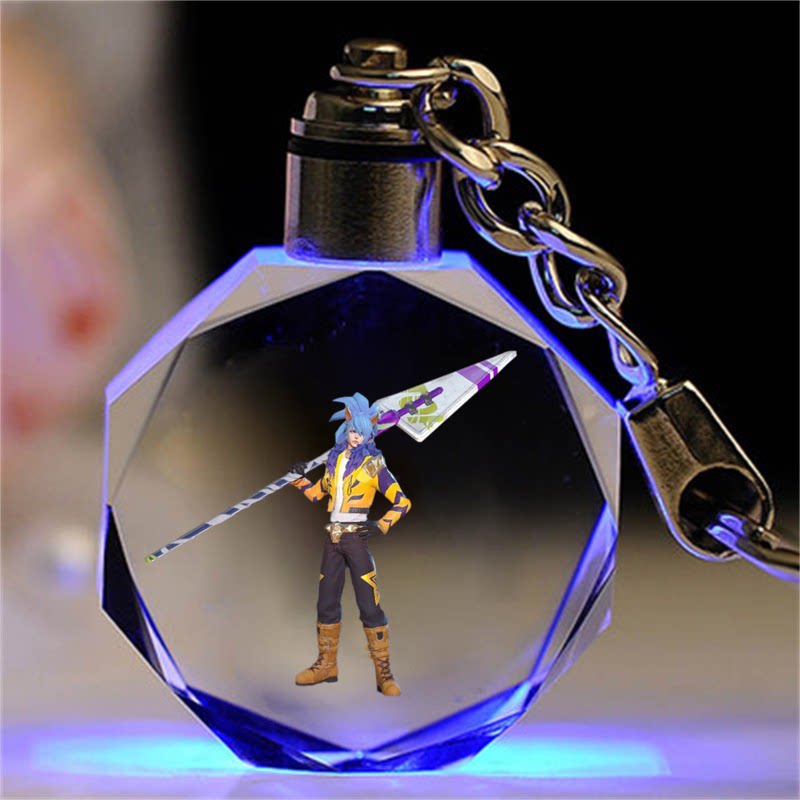 王者荣耀皮肤水晶钥匙扣书包挂件定制创意生日礼物送男女同学挂饰