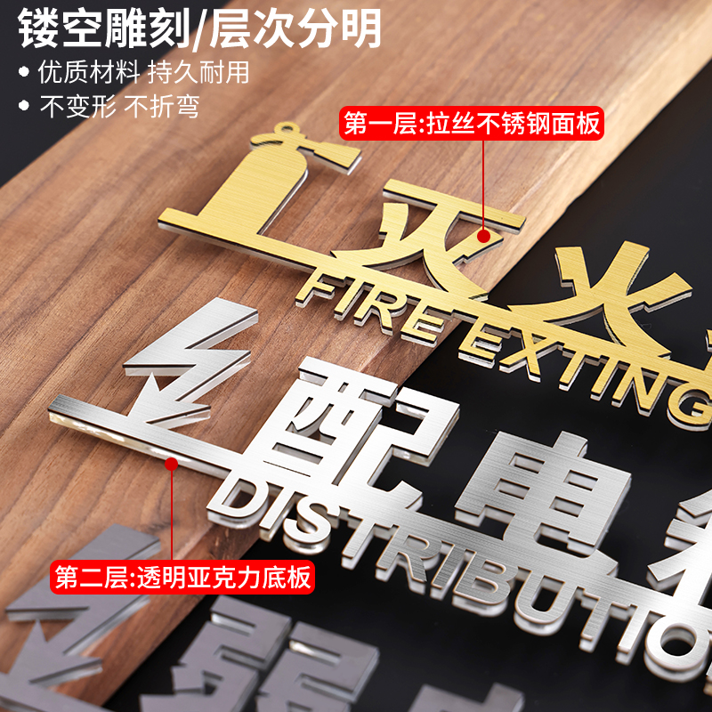 消防栓标牌标识牌定制学校商铺立体字消火栓安全指示遮挡贴纸柜门防水室外立体字配电箱金属安全出口标志标牌 - 图1