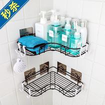 Free 7 Punching Corner Shelve Makeup Room Rack Kitchen Plus Coarse Stainless Steel Metal Toilet Bathroom Glued Wall Triangle