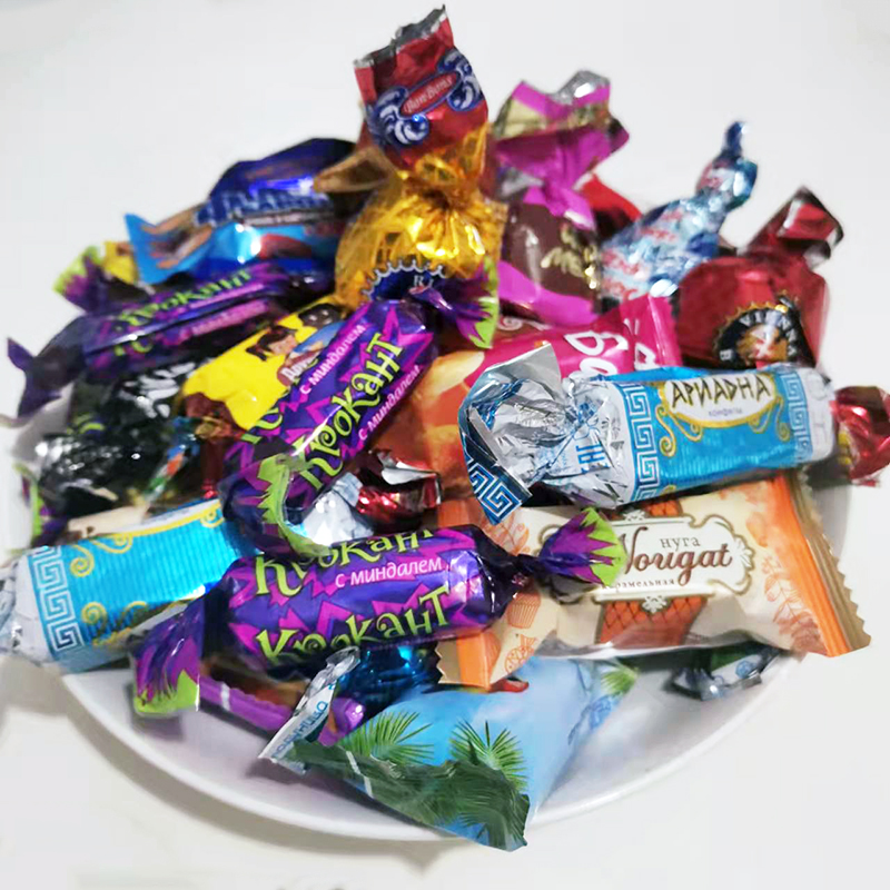 俄罗斯进口混合巧克力夹心什锦糖果紫皮糖食品年货大礼包喜糖散装 - 图1