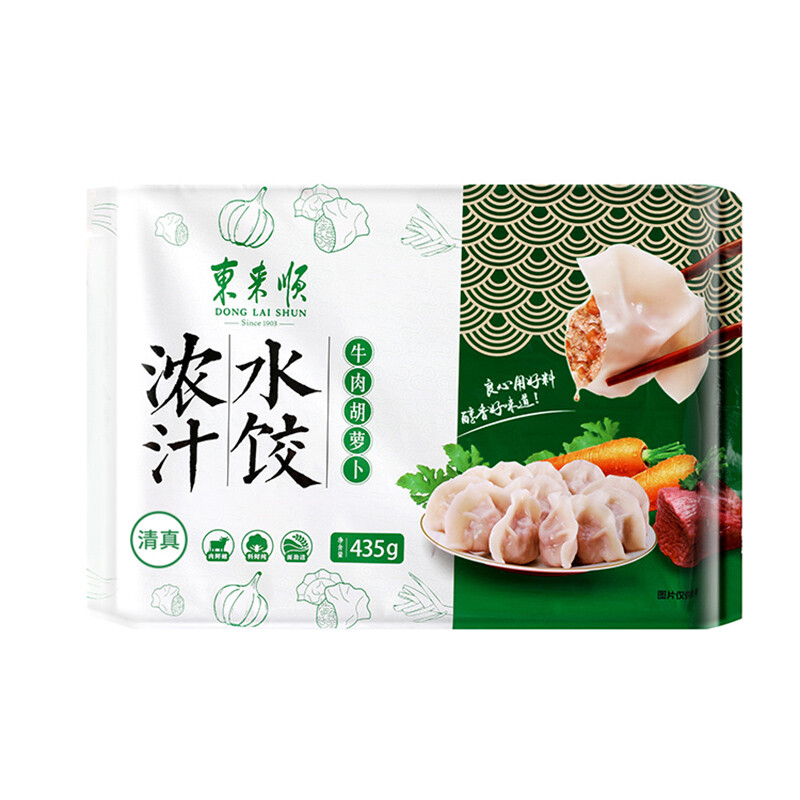 东来顺牛肉羊肉大葱芹菜玉米三鲜水饺馄饨435g24只装速冻早餐火锅 - 图2