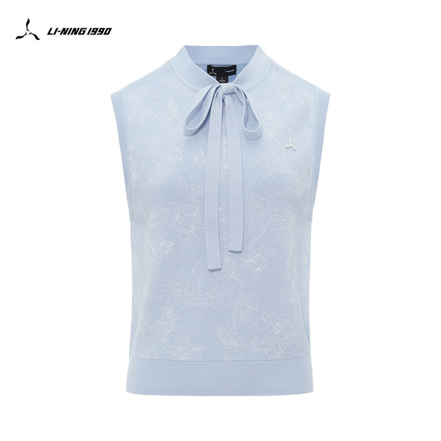Li Ning 1990 ແມ່ຍິງພິມເສື້ອ V-Neck Knitted