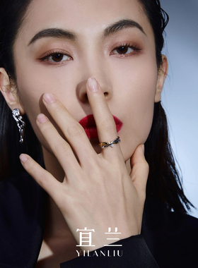 宜兰珠宝双色戒指小众设计感可调节指环时尚高级新款百搭节日礼物