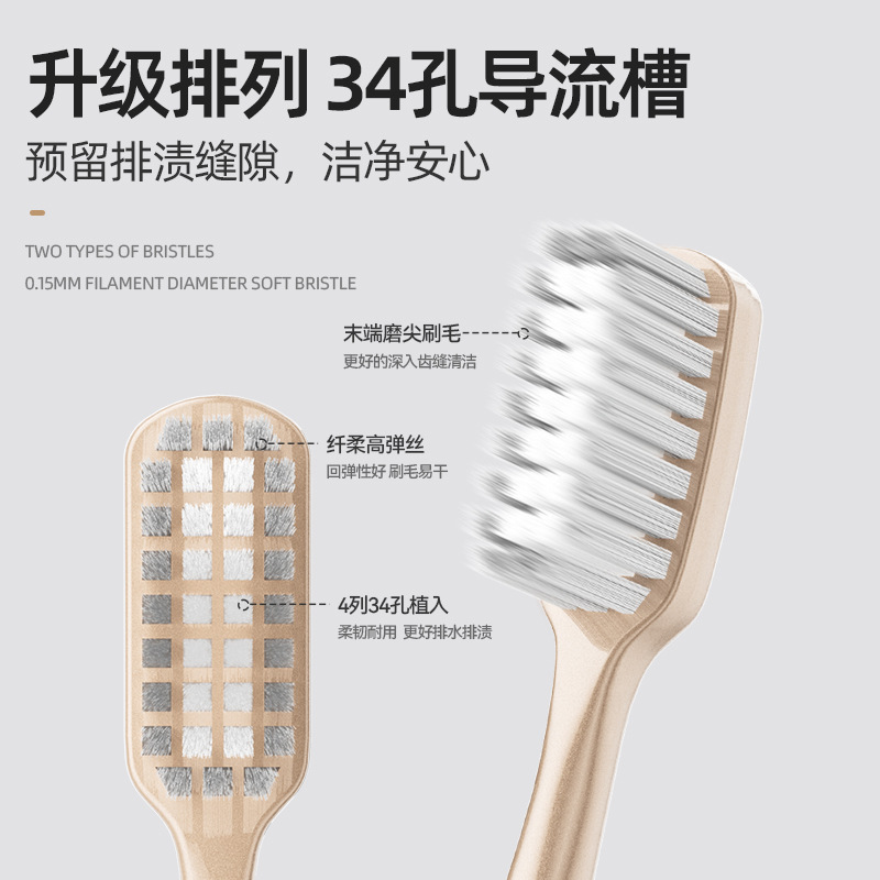 仕卫特成人牙刷软毛高级柔软护龈清洁日式宽头牙刷三支装家庭装 - 图2
