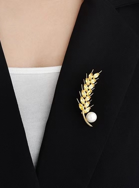 金色稻穗胸花简约精致胸针女高档西装配饰裙子装饰麦穗轻奢高级感