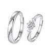 S999 Pure Silver Love at First Sight Ring Exquisite and Fashionable Zirconium