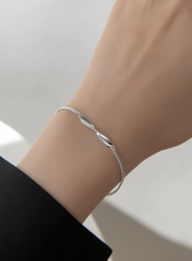 纯银情侣手链不掉色可定制刻字